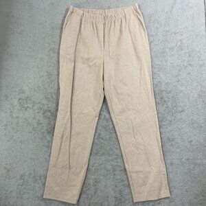 NWOT Lands' End Men's L Sport Knit Straight Leg Pants Beige Cotton Blend
